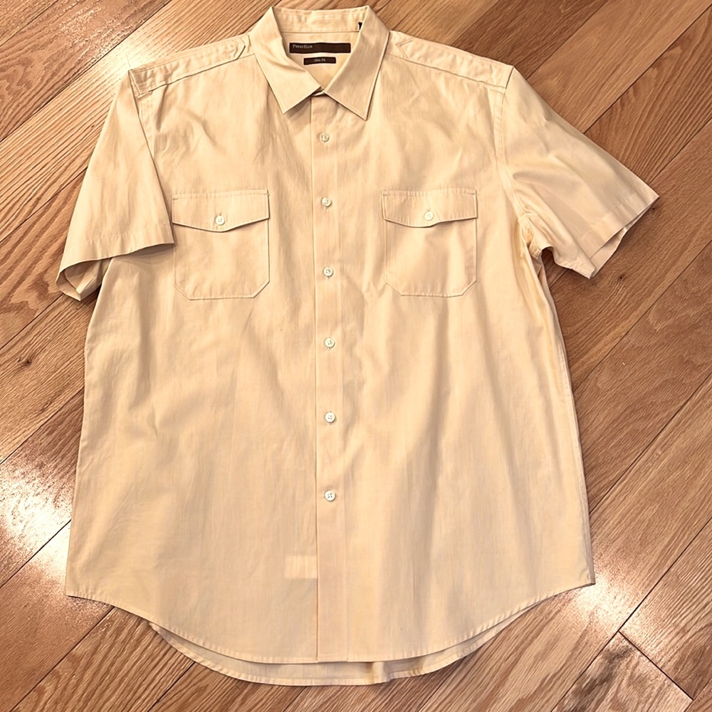 Vintage Perry Ellis Slim Fit cotton short sleeve shirt